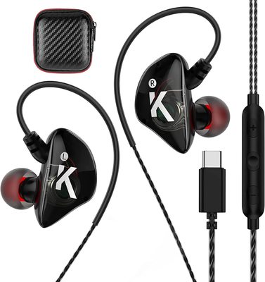 USB C Headphones for Samsung S22 Plus Black
