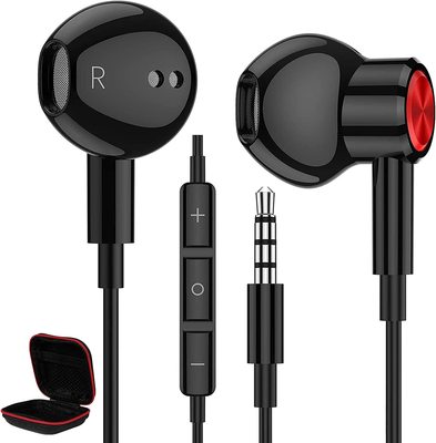 ACAGET 3.5mm Headphones, Wired 3.5mm Earbuds for iPhone Black