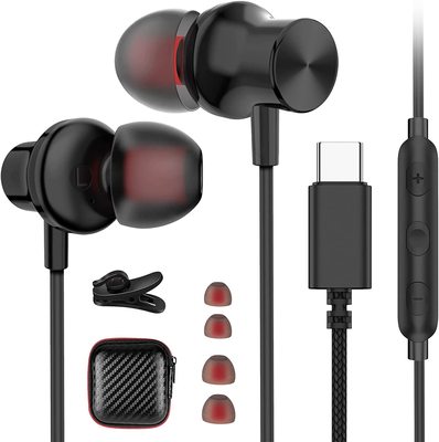 ACAGET Cuffie USB C,Auricolari USB C In Ear Auricolari Nero