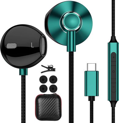 USB C Headphones ACAGET USB Type C Earbuds for Galaxy S22 Green