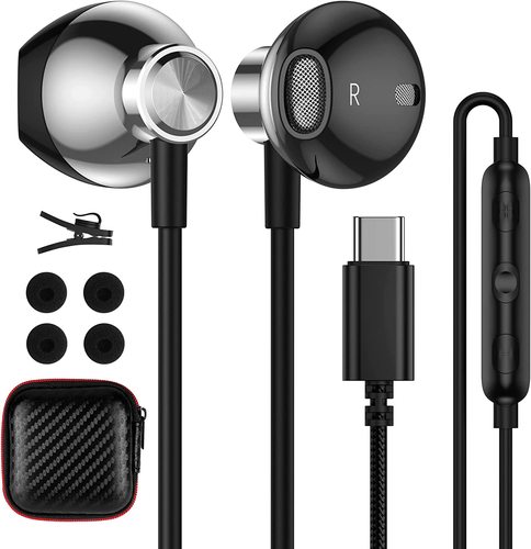 ACAGET USB C Headphones for Samsung S22 Ultra Grey