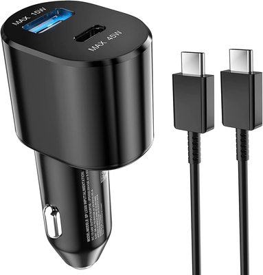 Caricabatterie Auto USB C 45W PD Ricarica Super Rapido 2.0+QC 15W