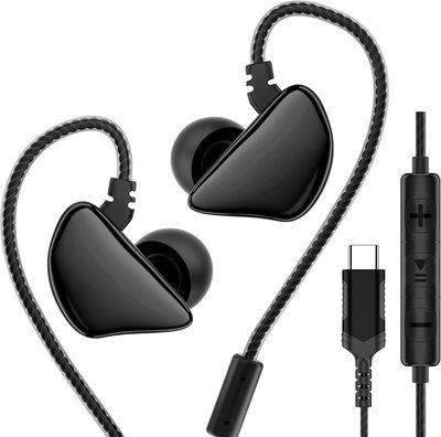 ACAGET Cuffie USB C in Ear HiFi da appendere, colore: nero
