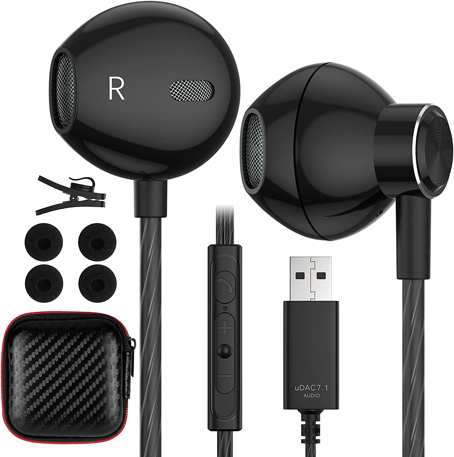 Usb earbuds with mic for pc sale